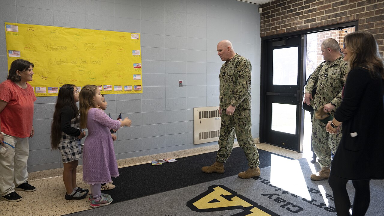 South Bend — United States Navy Admiral Christopher W. Grady, Vice Chairman of the Joint Chiefs of Staff, visits Clay International Academy in South Bend, Indiana on November 8, 2024 - 29