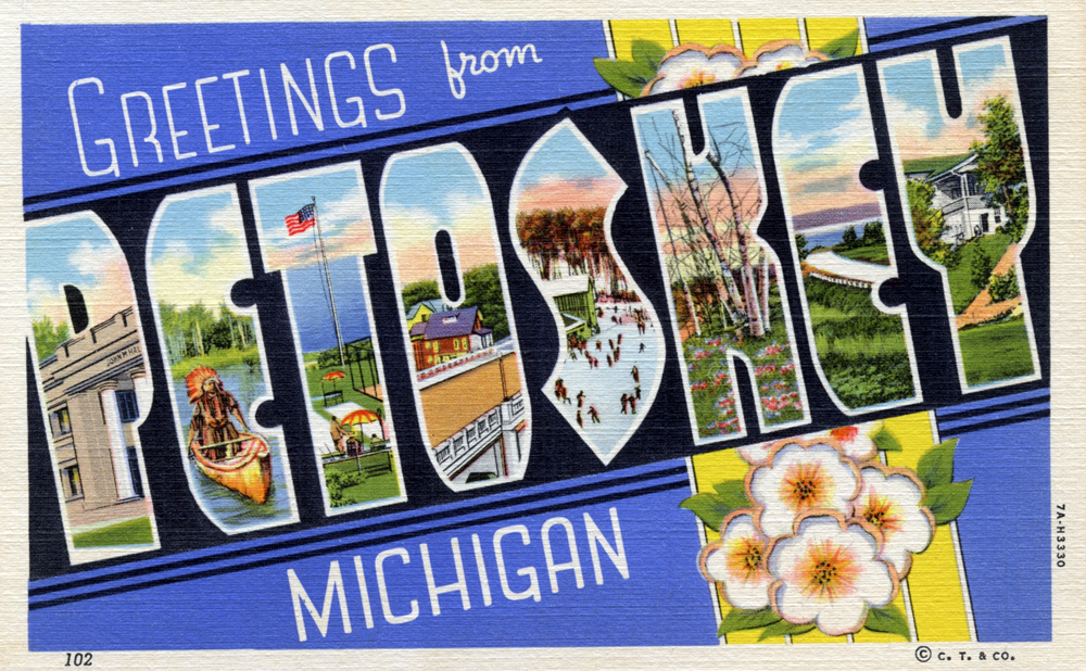 Petoskey — Greetings from Petoskey, Michigan - Large Letter Postcard (8046718027)