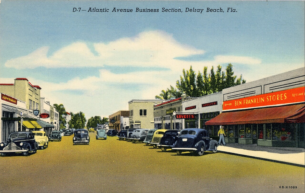 Delray Beach — Downtown Delray Beach Florida Vintage Postcard (48208249191)