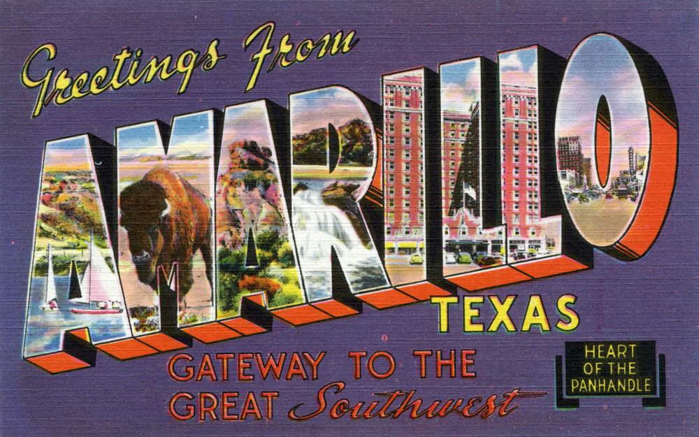 Amarillo — Greetings from Amarillo, Texas, Gateway to the Great Southwest, Heart of the Panhandle - Large Letter Postcard (9426028343)