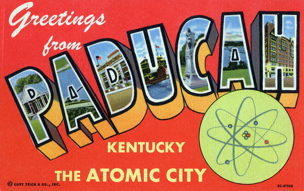 Paducah &mdash; Greetings from Paducah, Kentucky, The Atomic City - Large Letter Postcard (4945058326)