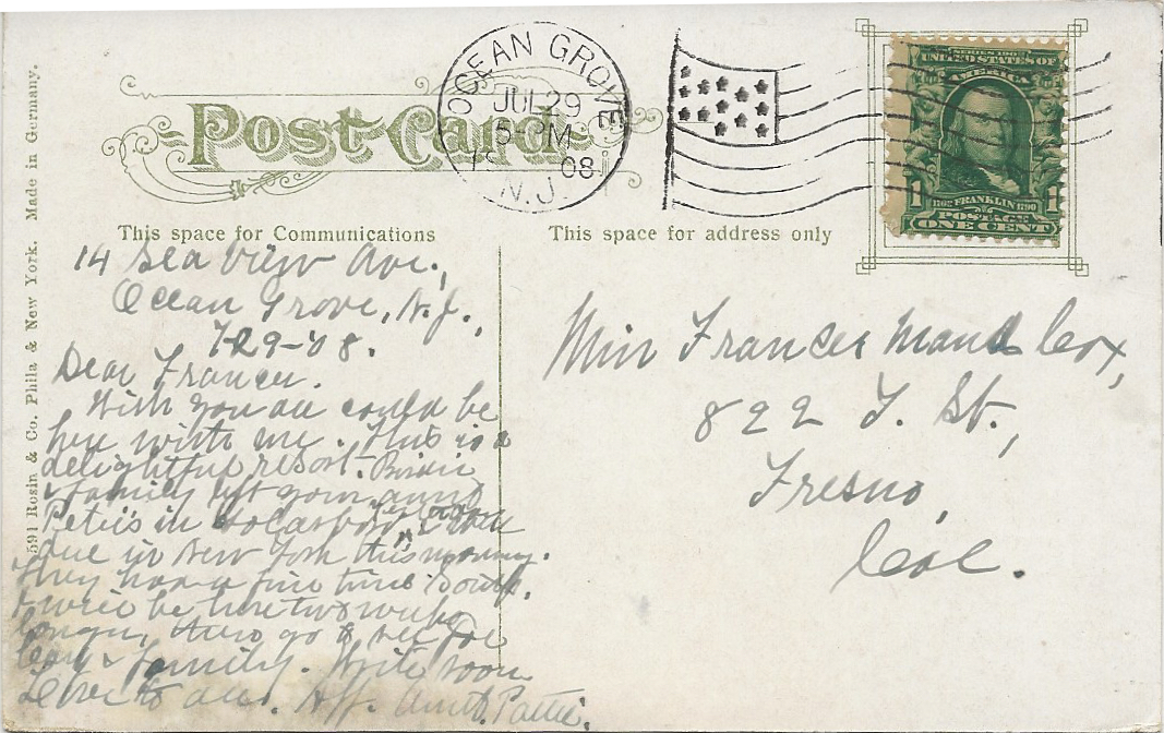 Asbury Park &mdash; Sunset Lake, Asbury Park, New Jersey (back)