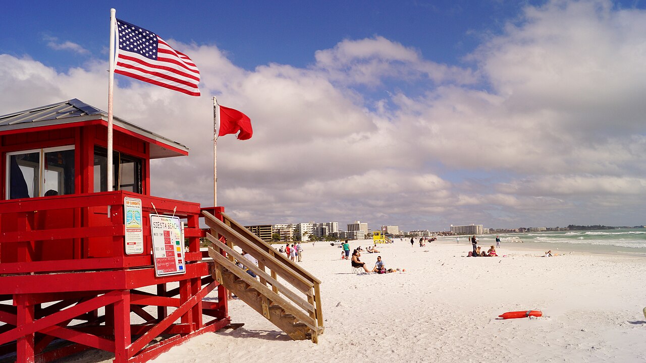 Siesta Key &mdash; Red Lifeguard Stand at Siesta Key Beach