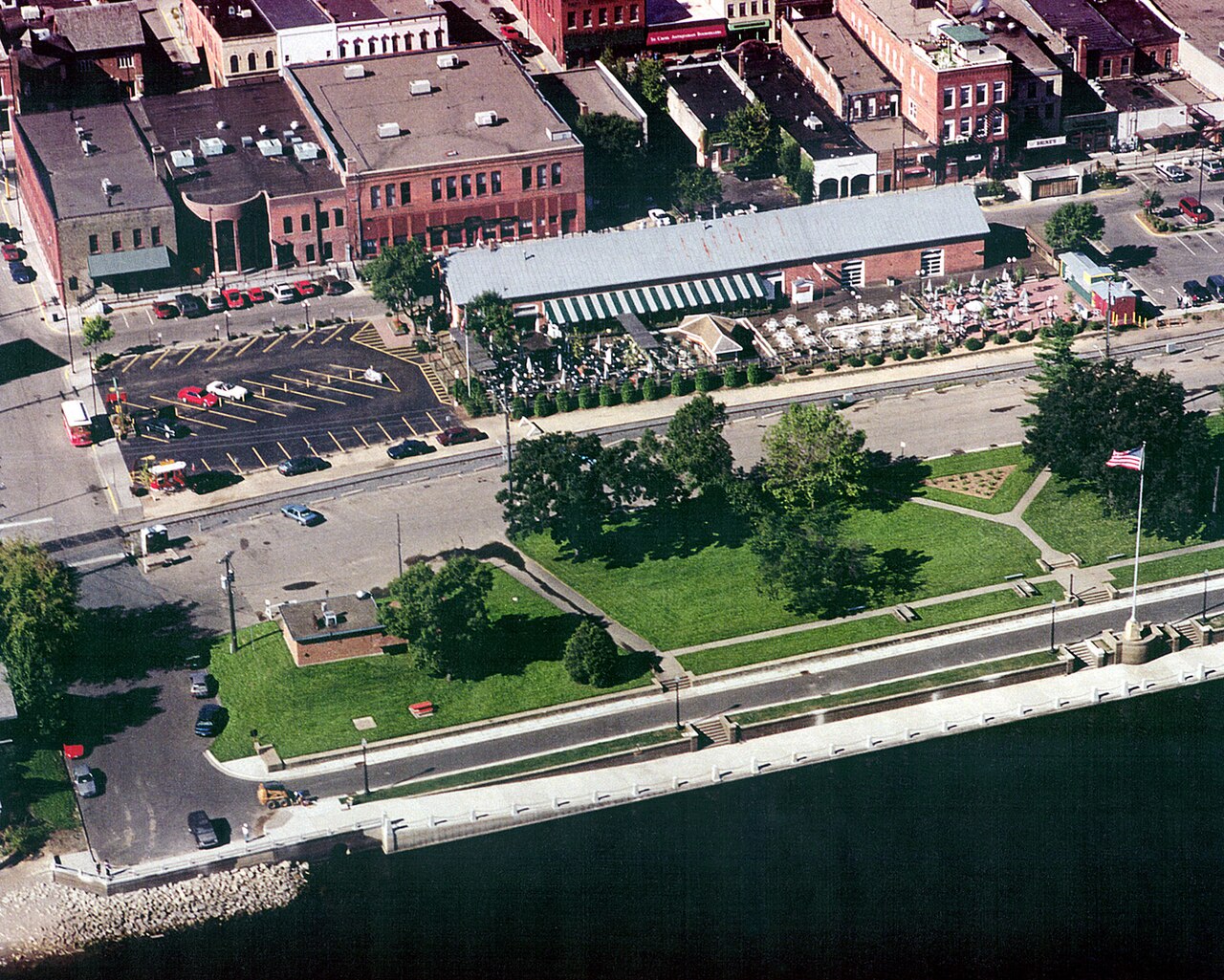 Stillwater — Stillwater Minnesota waterfront aerial view