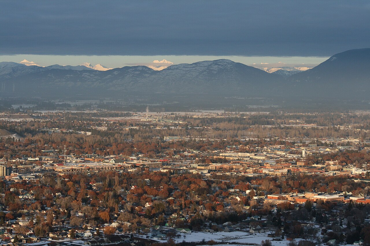 Kalispell — Kalispell MT looking toward Glacier National Park from Lone Pine State Park January 27 2010