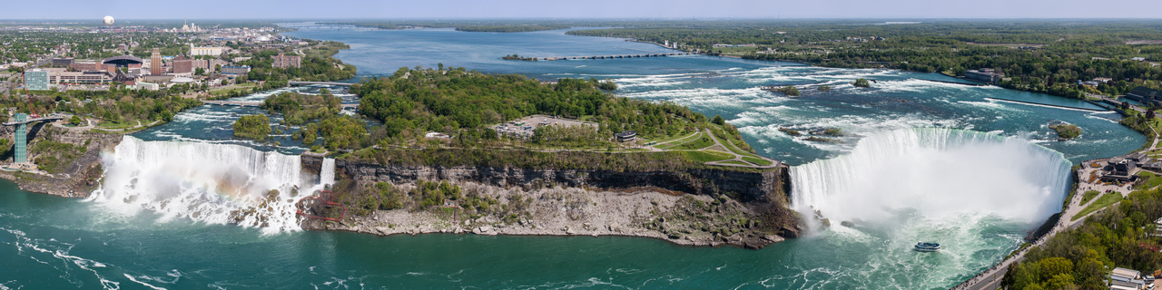 Niagara Falls — Niagara Falls USA Canada from Skylon Tower on 2002-05-28