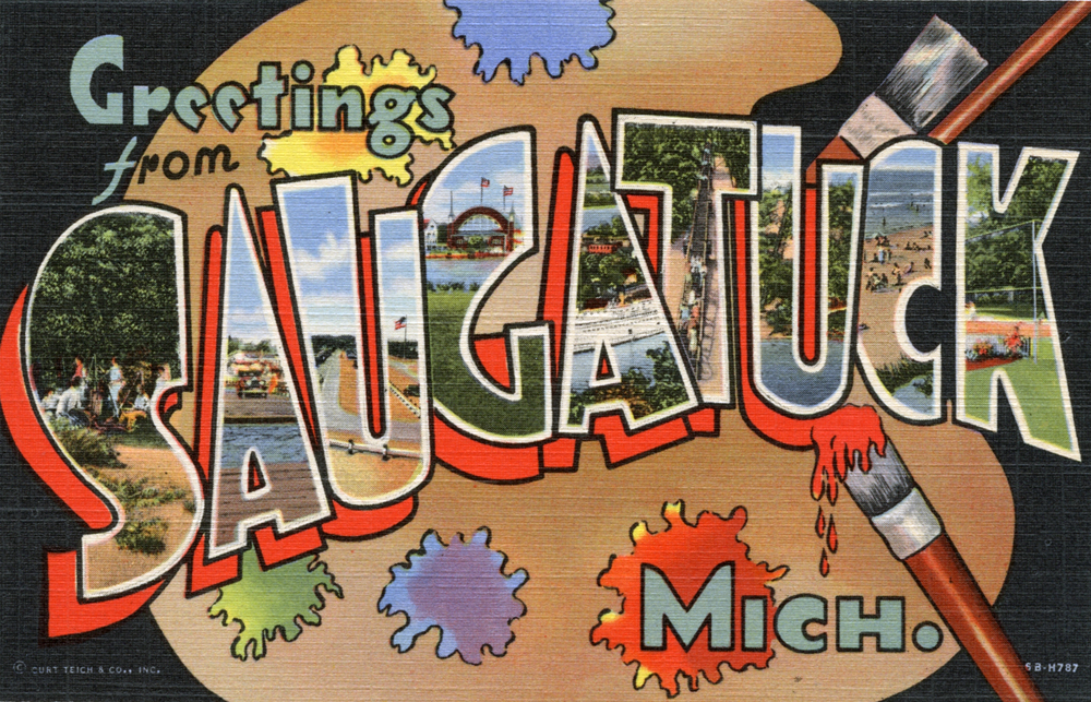 Saugatuck &mdash; Greetings from Saugatuck, Michigan - Large Letter Postcard (7621059030)